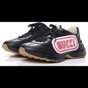 Gucci Rhyton Apollo Nero Leather Sneakers